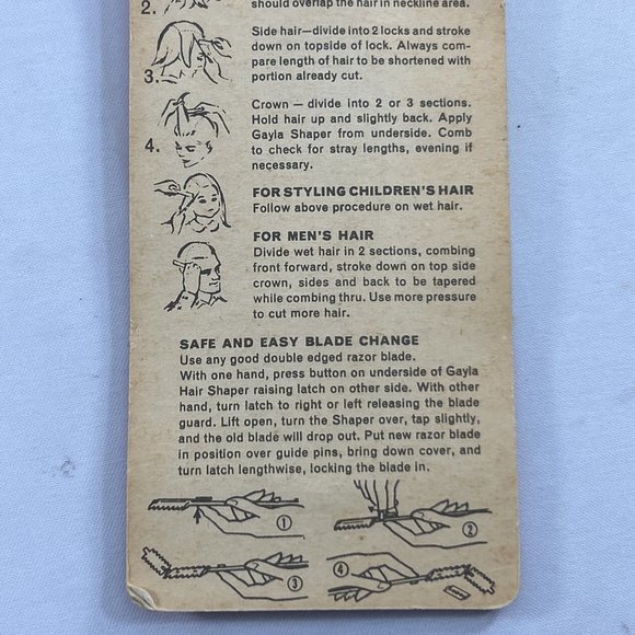 Vintage Gayla Metal Hair Shaper with Blade New Old Stock - Picture 6 of 8